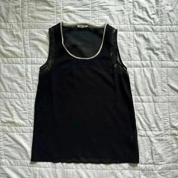 Mystree Black see through lace tank top women's size small classic gothic - Picture 1 of 8
